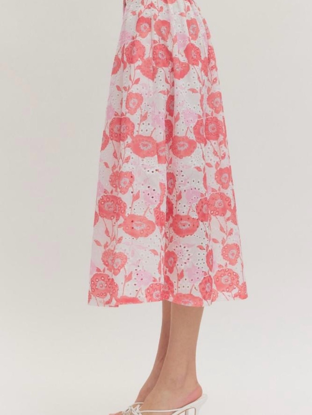 Entro Floral Eyelet Midi Skirt - Picture 6 of 7